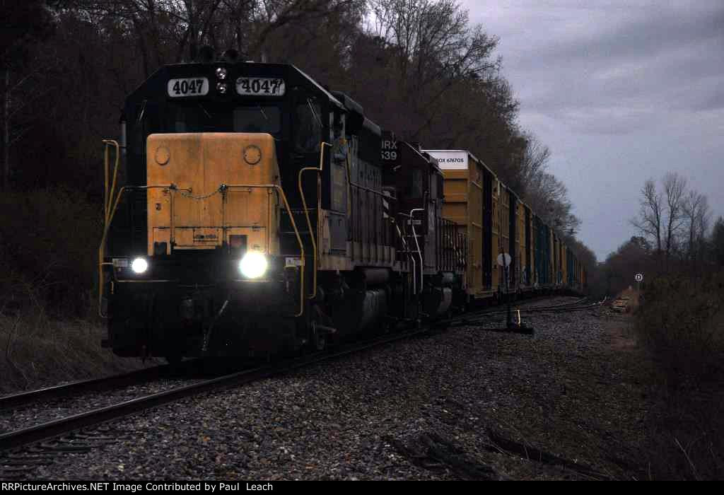 Local heads north to the interchange on grey late afternoon